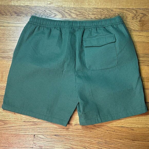 Negative Space Shorts Men's Sz XL Drawstring Waffle Weave Shorts Green NWT - Picture 2 of 6
